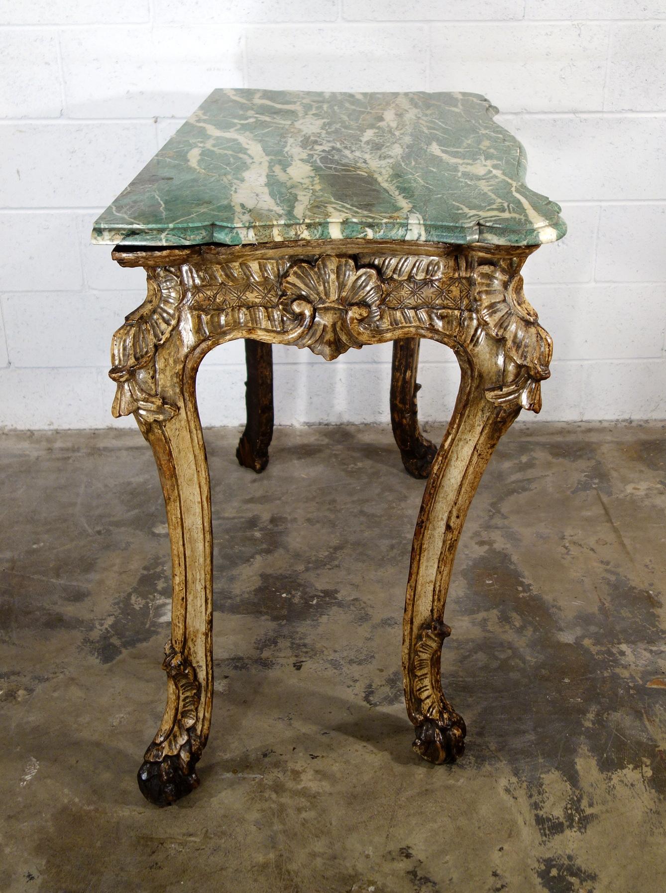 Early 18th Century Italian Roman Console Mecca Gold Silver Leaf and ...