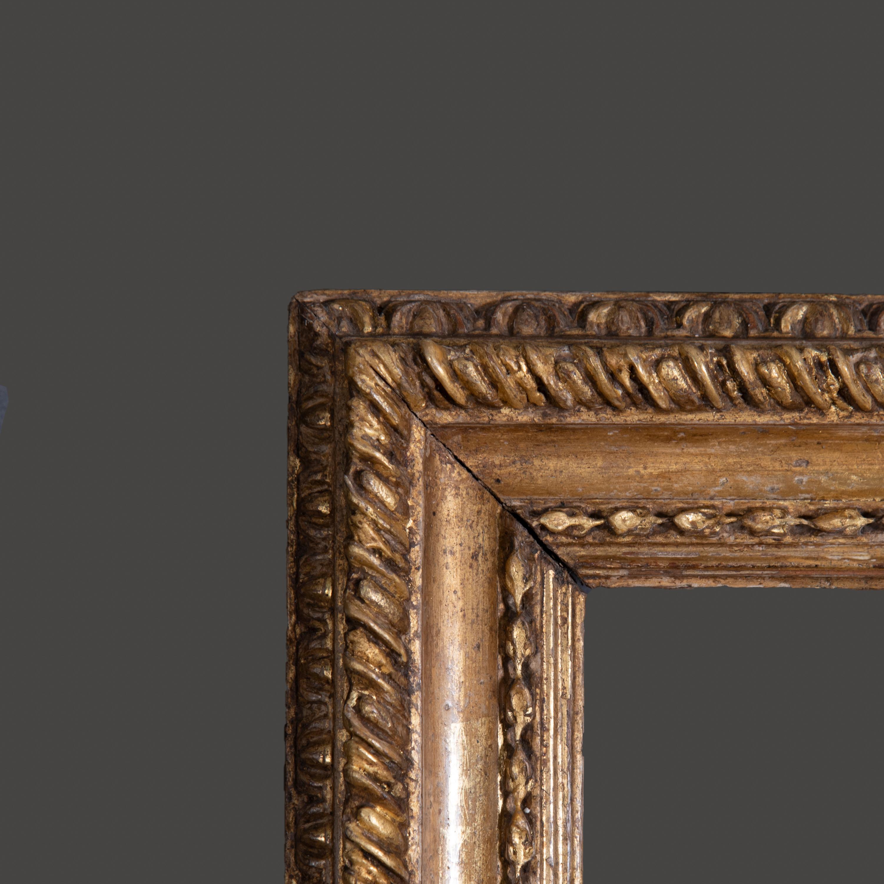 Louis XIV Early 18th Century Italian Salvator Rosa Gilded Frame For Sale