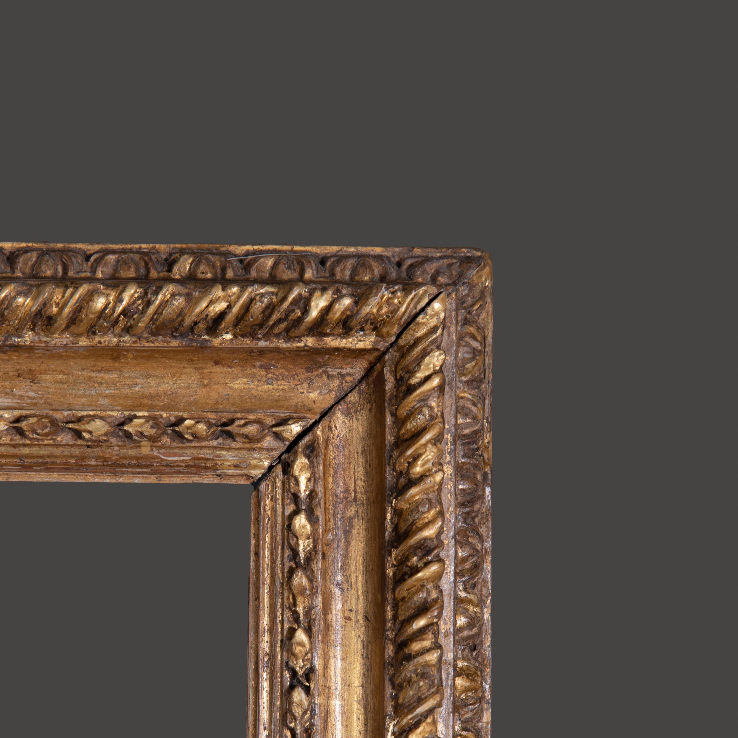 Vergoldeter italienischer Salvator Rosa-Rahmen aus dem frühen 18. Jahrhundert (Italienisch) im Angebot