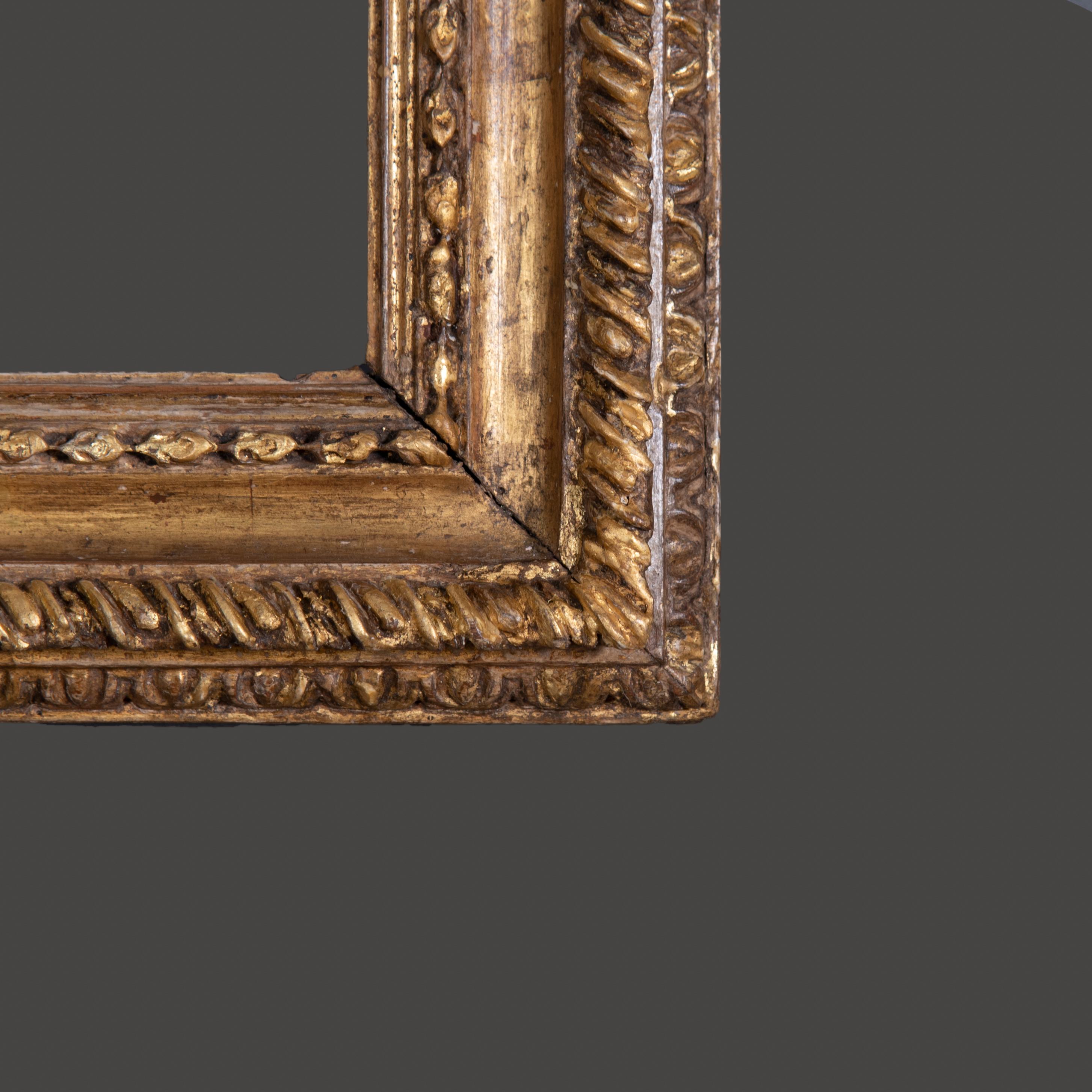 Wood Early 18th Century Italian Salvator Rosa Gilded Frame For Sale