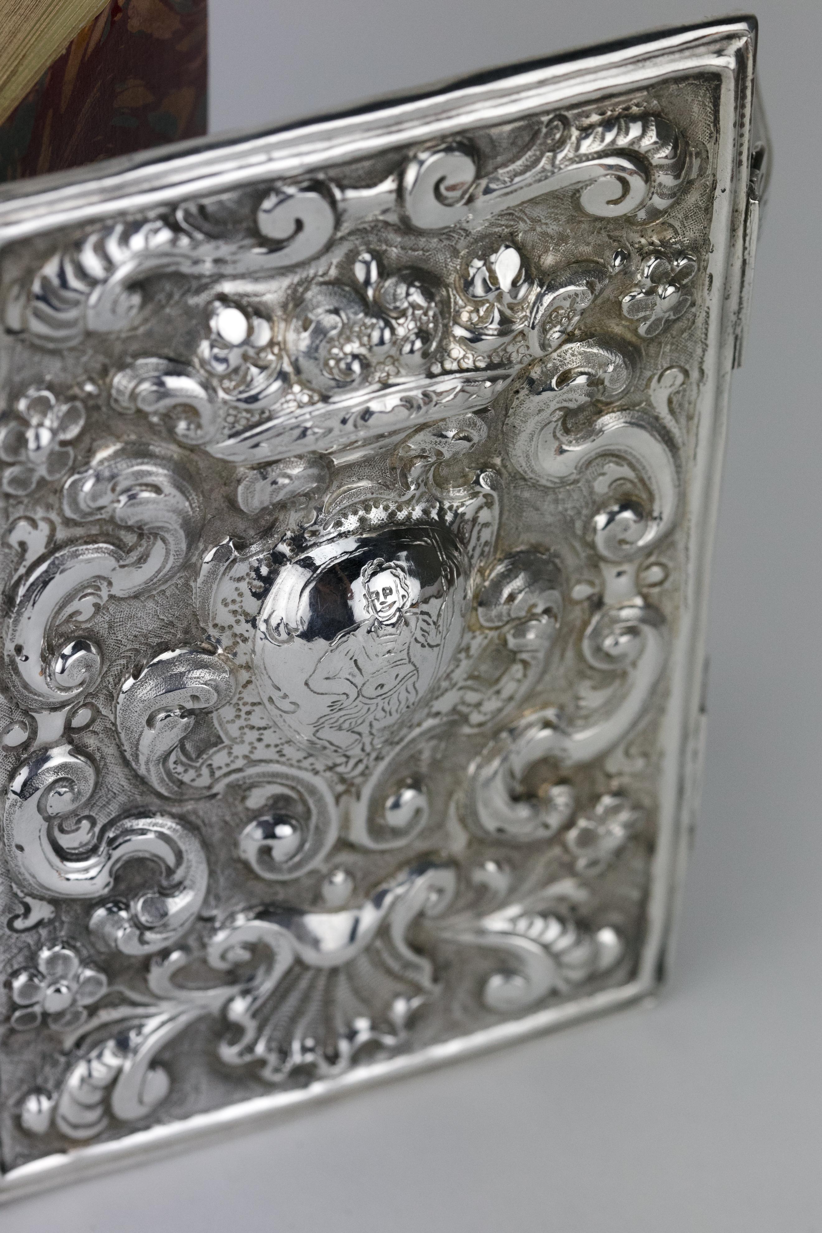Repoussé Early 18th Century Italian Silver Book Binding For Sale