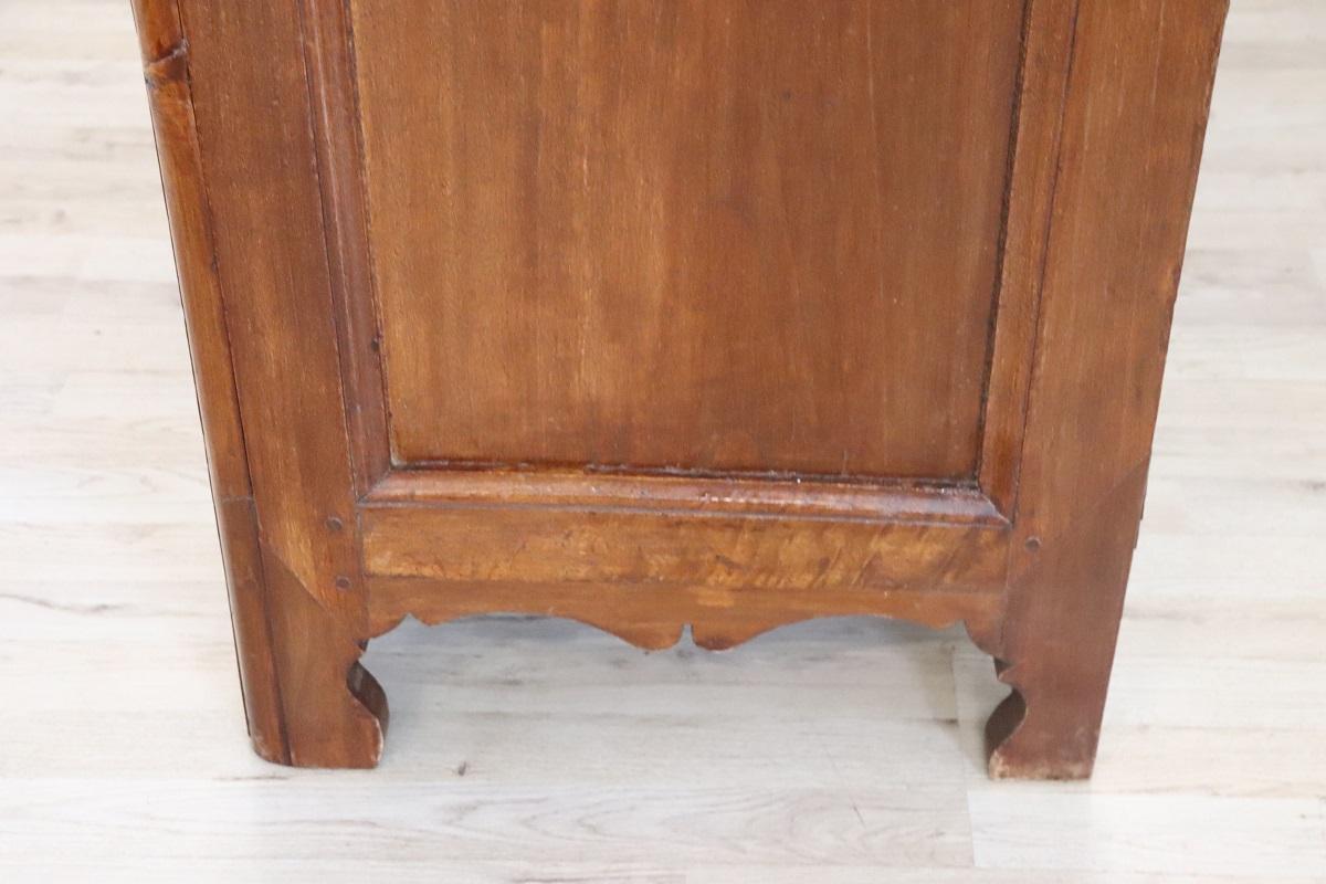 Early 18th Century Italian Solid Poplar Wood Antique Wardrobe or Armoire For Sale 12