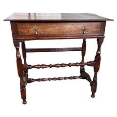 Early 18th Century Jacobean Side Table, Hand-Carved Oak, England