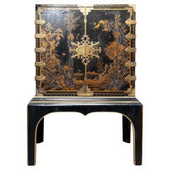 Antique Early 18th century Japanese Lacquer Cabinet on Stand