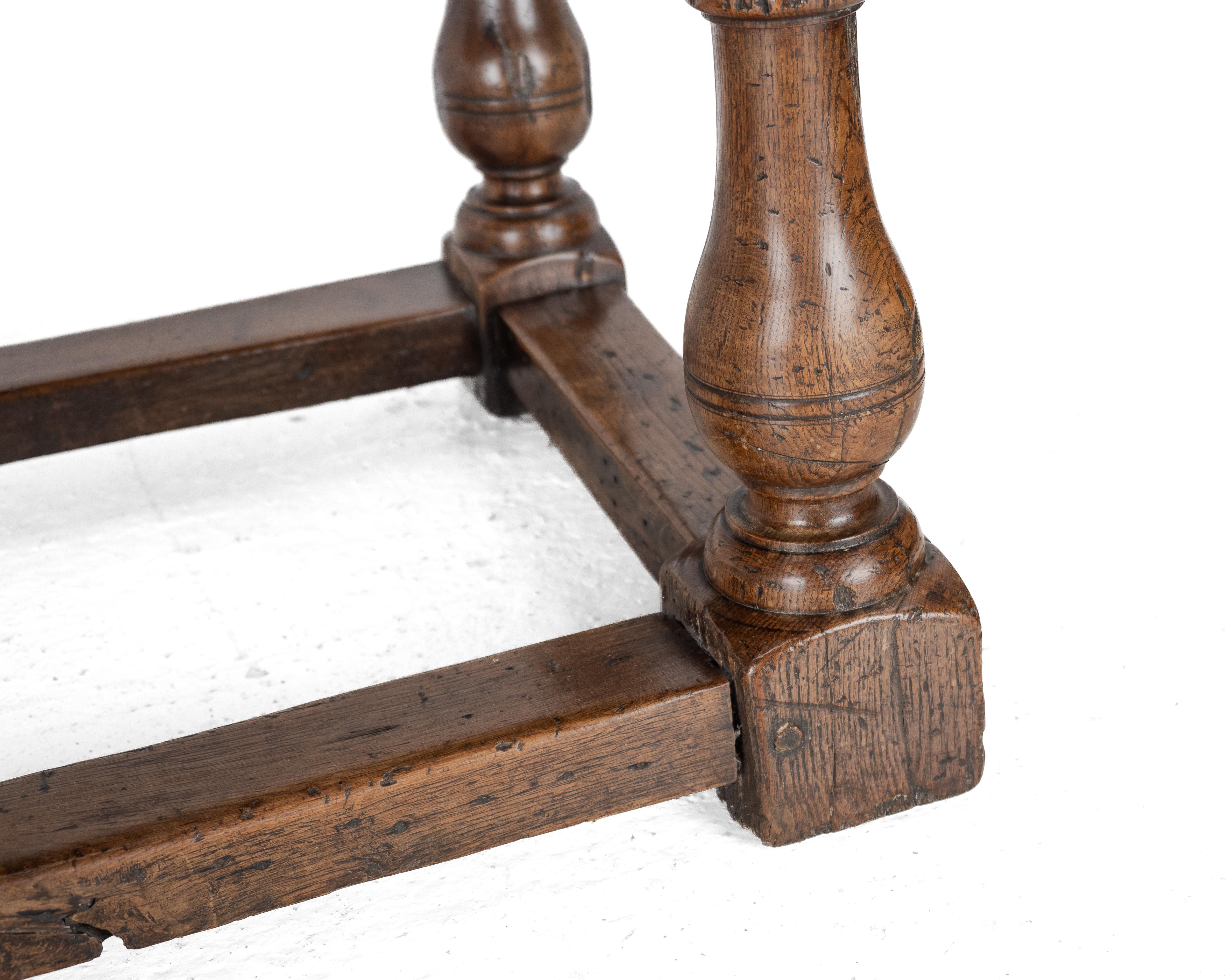 Joined Oak Refectory Dining Table, 6 ft, c.1700s, Solid Oak Country House Table 7