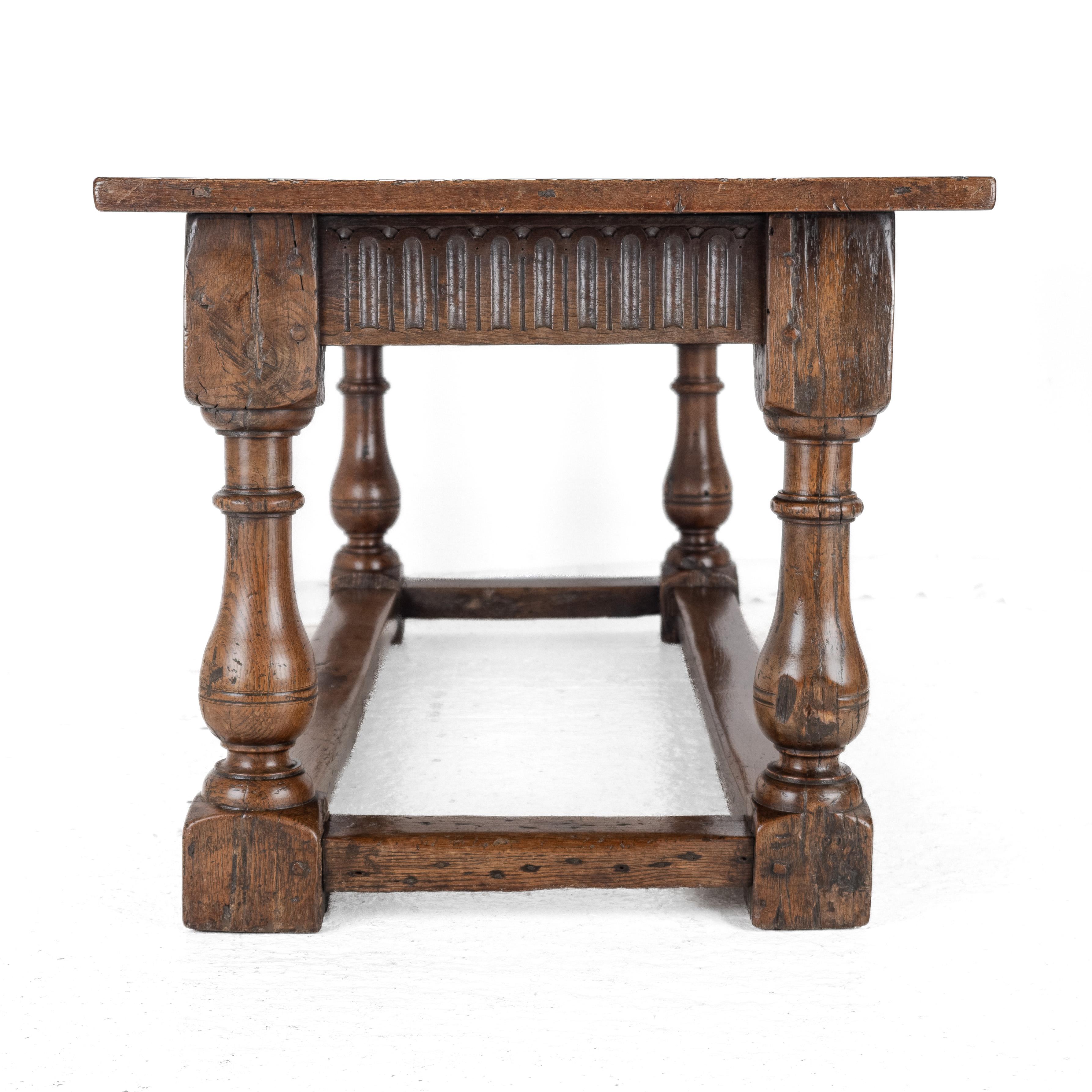 Joined Oak Refectory Dining Table, 6 ft, c.1700s, Solid Oak Country House Table 4