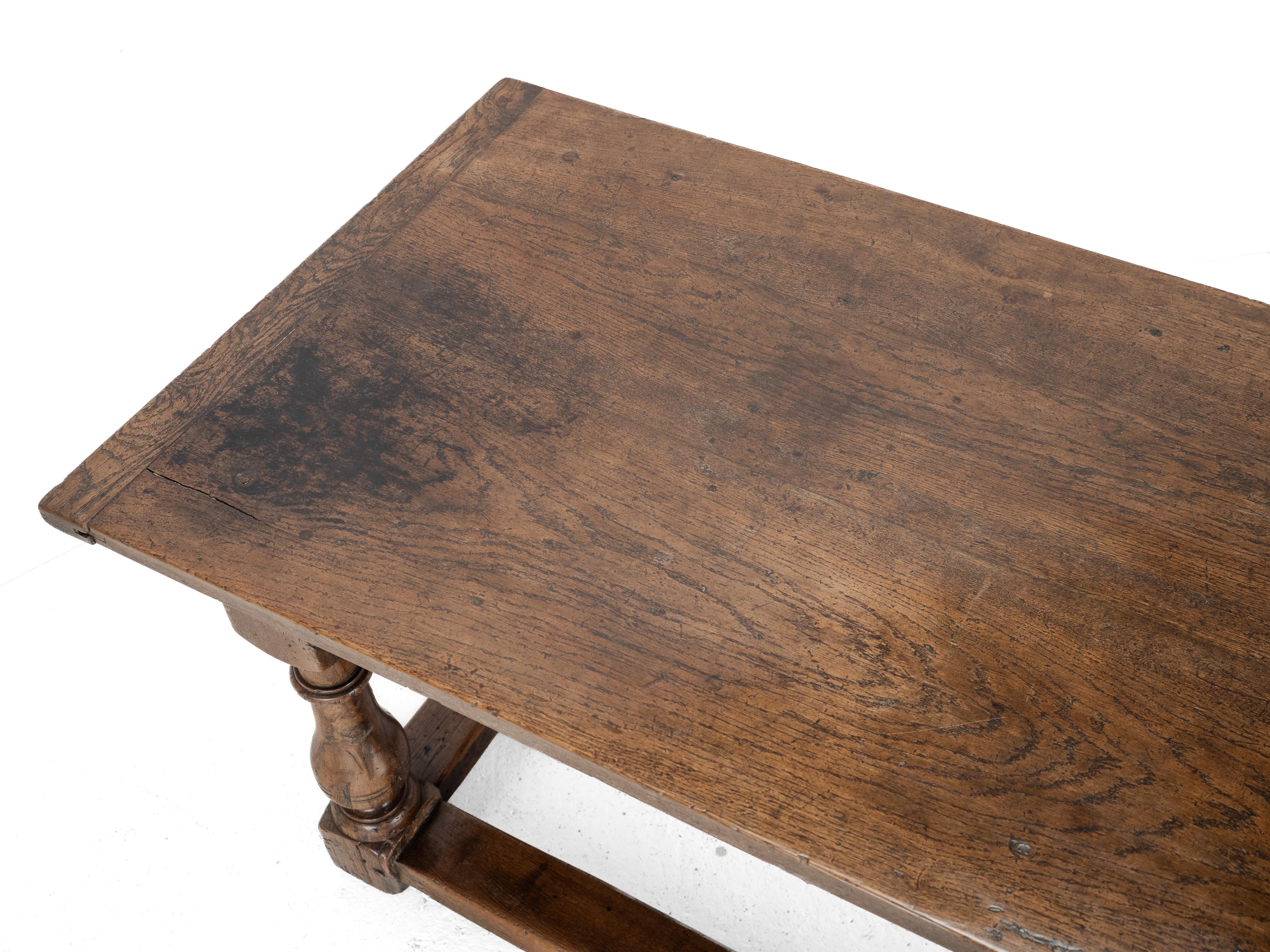 Joined Oak Refectory Dining Table, 6 ft, c.1700s, Solid Oak Country House Table 13