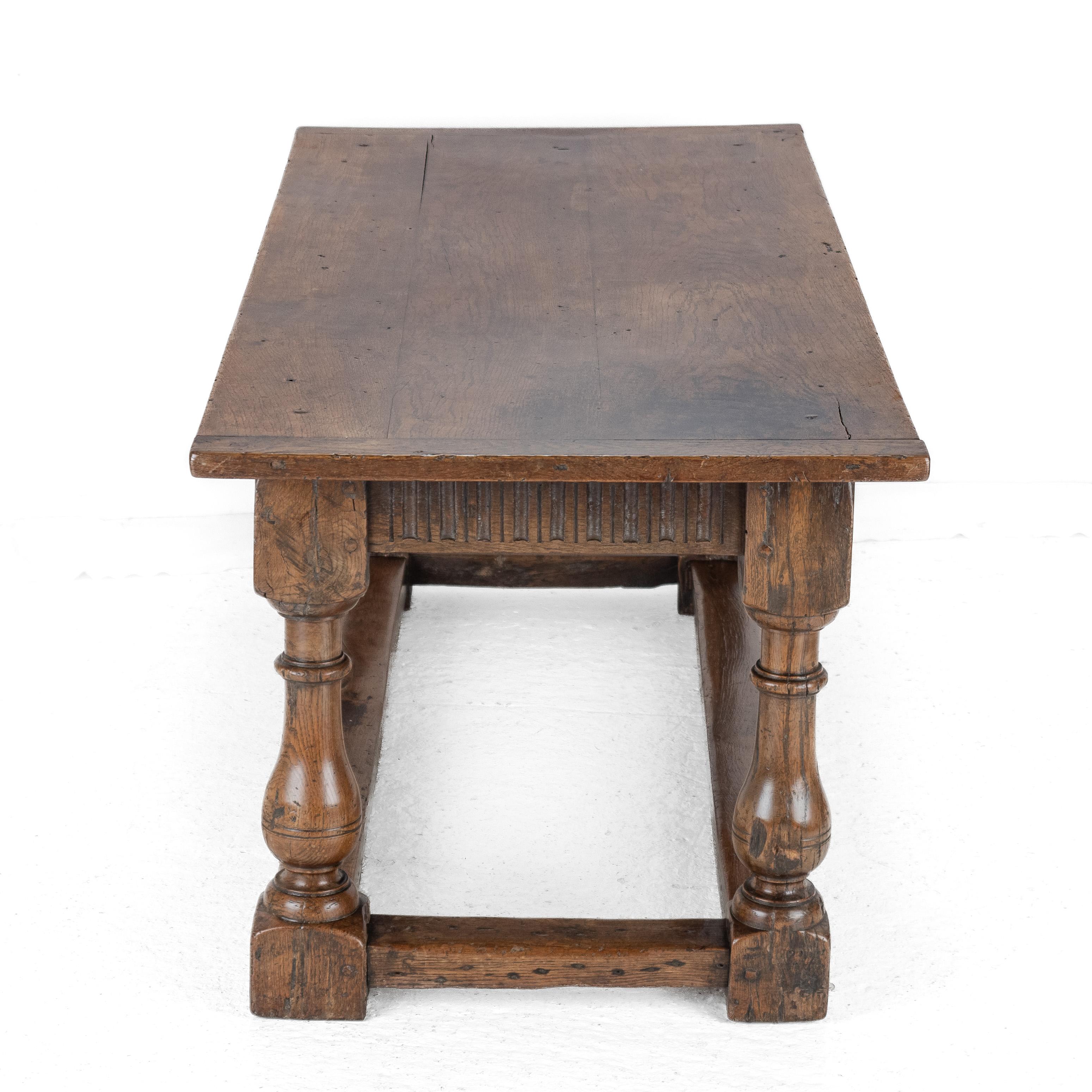 Jacobean Joined Oak Refectory Dining Table, 6 ft, c.1700s, Solid Oak Country House Table