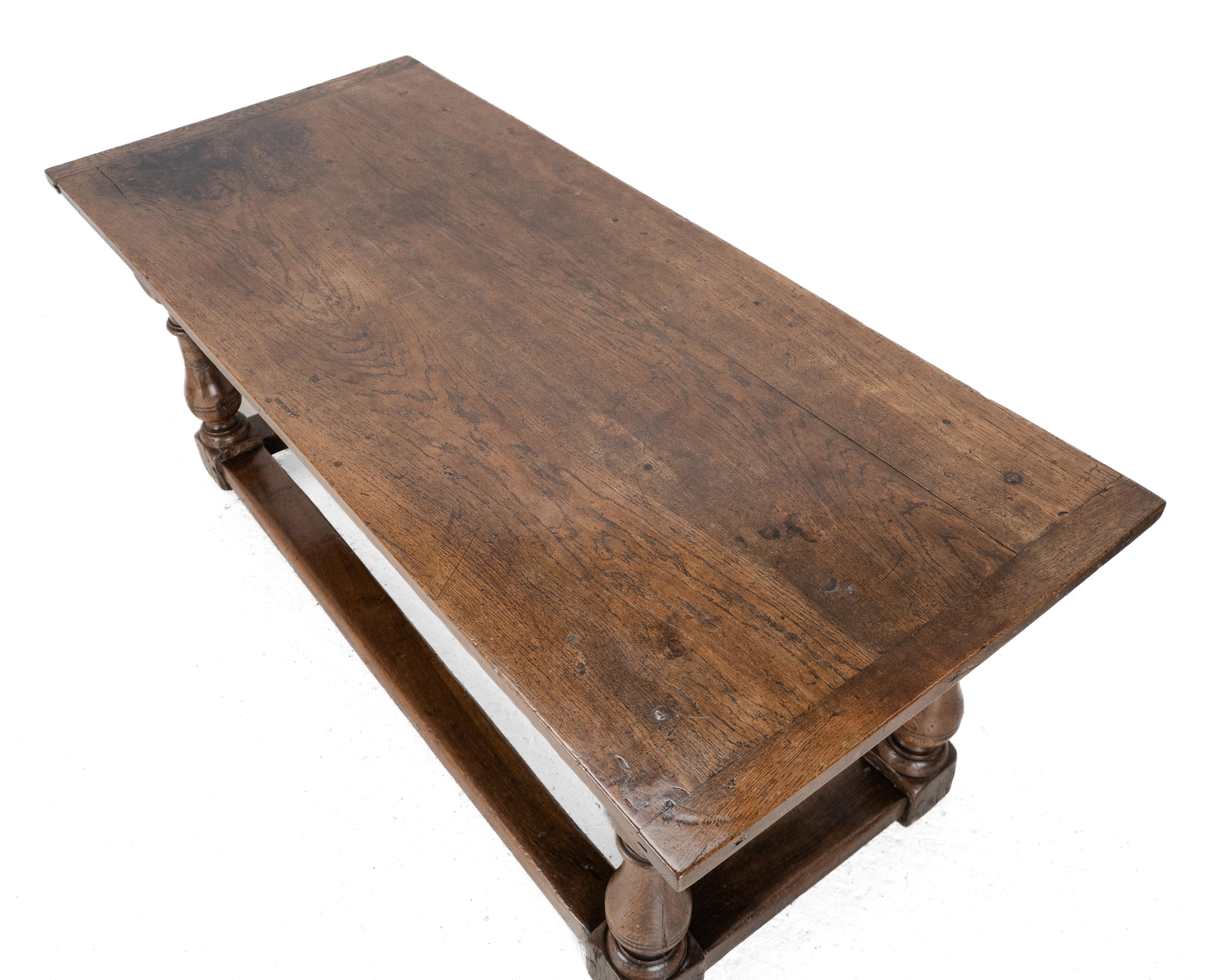 Joined Oak Refectory Dining Table, 6 ft, c.1700s, Solid Oak Country House Table 1