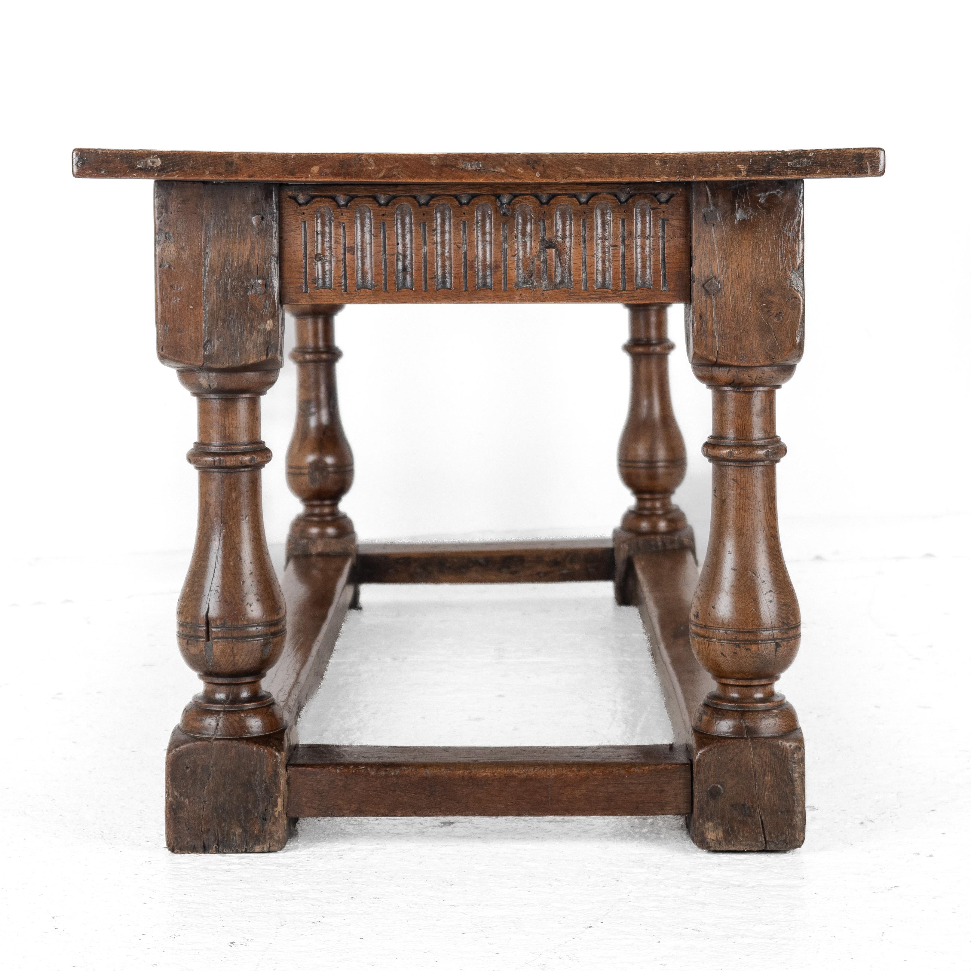 Joined Oak Refectory Dining Table, 6 ft, c.1700s, Solid Oak Country House Table 5