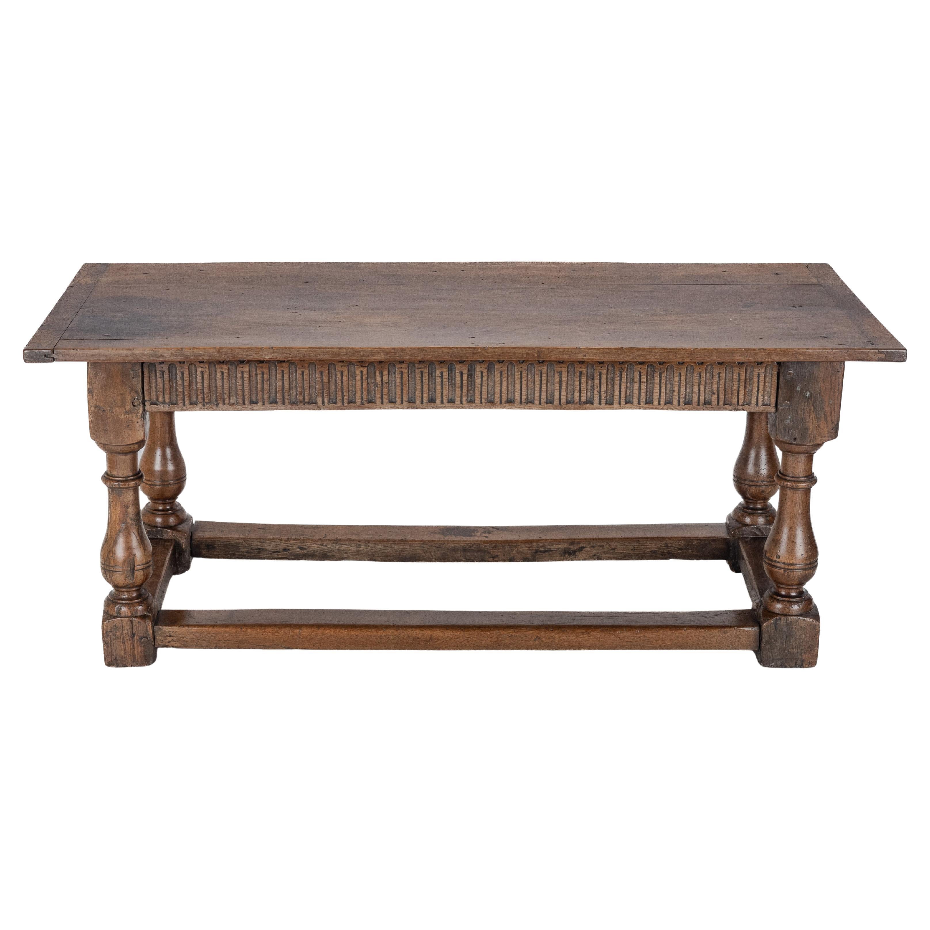 Joined Oak Refectory Dining Table, 6 ft, c.1700s, Solid Oak Country House Table