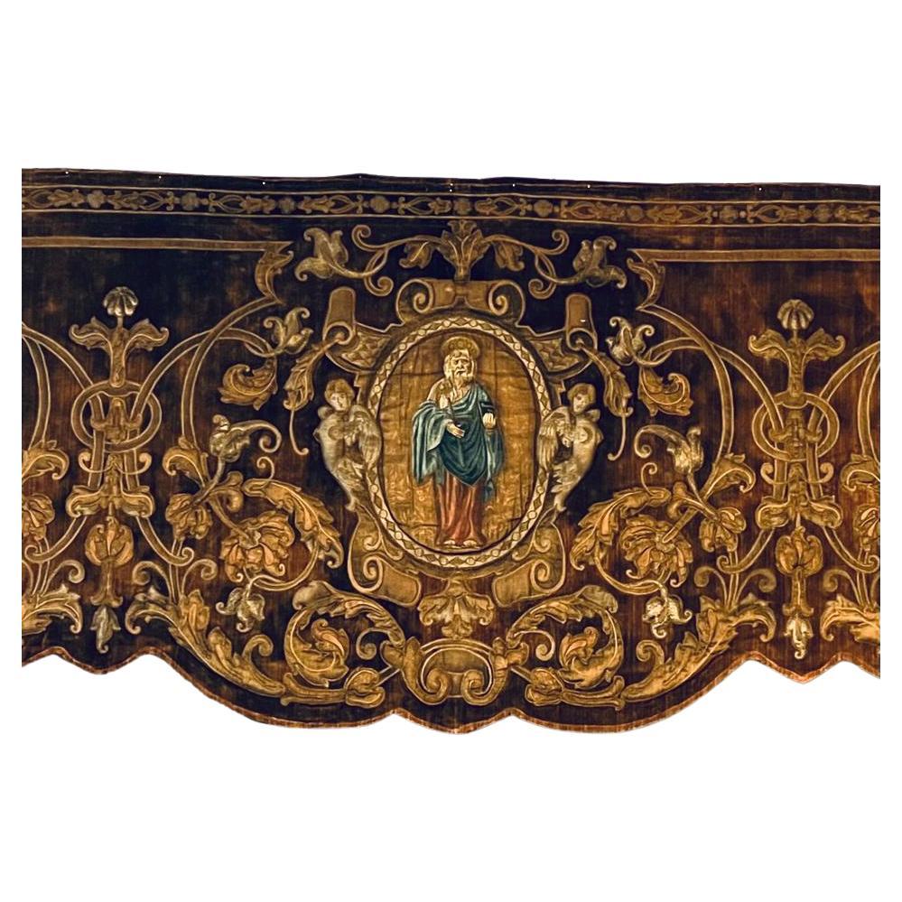Early 18th Century Large Rare Venetian Valance/Wall Hanging of St. Peter For Sale