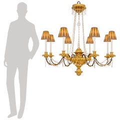 early 18th century Louis Baroque Period Giltwood, Iron and Crystal chandelier