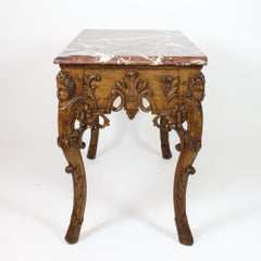 Early 18th Century Louis XIV figural Carved Wood Console Table or "Table Gibier"
