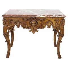 Antique Early 18th Century Louis XIV figural Carved Wood Console Table or "Table Gibier"