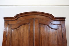 Early 18th Century Louis XIV Solid Poplar Wood Antique Wardrobe, Armoire