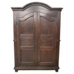 Early 18th Century Louis XIV Solid Poplar Wood Antique Wardrobe, Armoire 