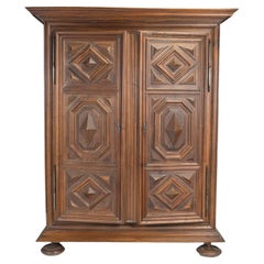 Early 18th Century Louis XIV Style Hand-Carved Walnut Armoire