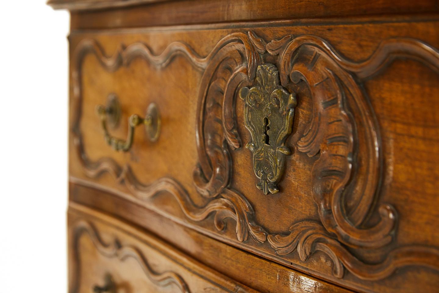 Hand-Carved Early 18th Century Louis XV Two-Drawer Commode