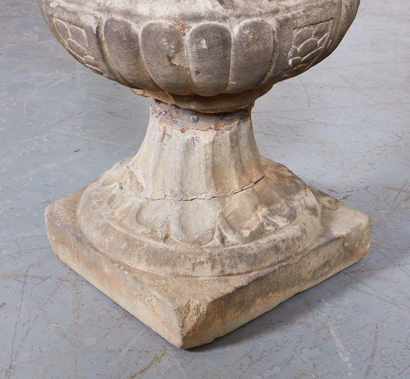 Rare and Important Pair of 17th c. Carved Marble Urns For Sale 10