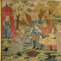 Early 18th Century Needlework Picture Depicting Angels