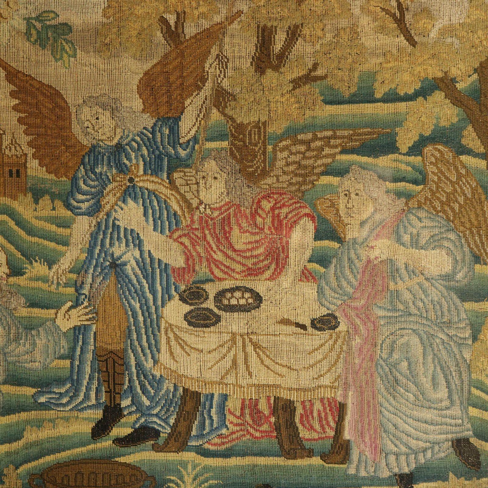 Metà XVIII secolo Quadro ad ago dell'inizio del XVIII secolo raffigurante degli angeli in vendita