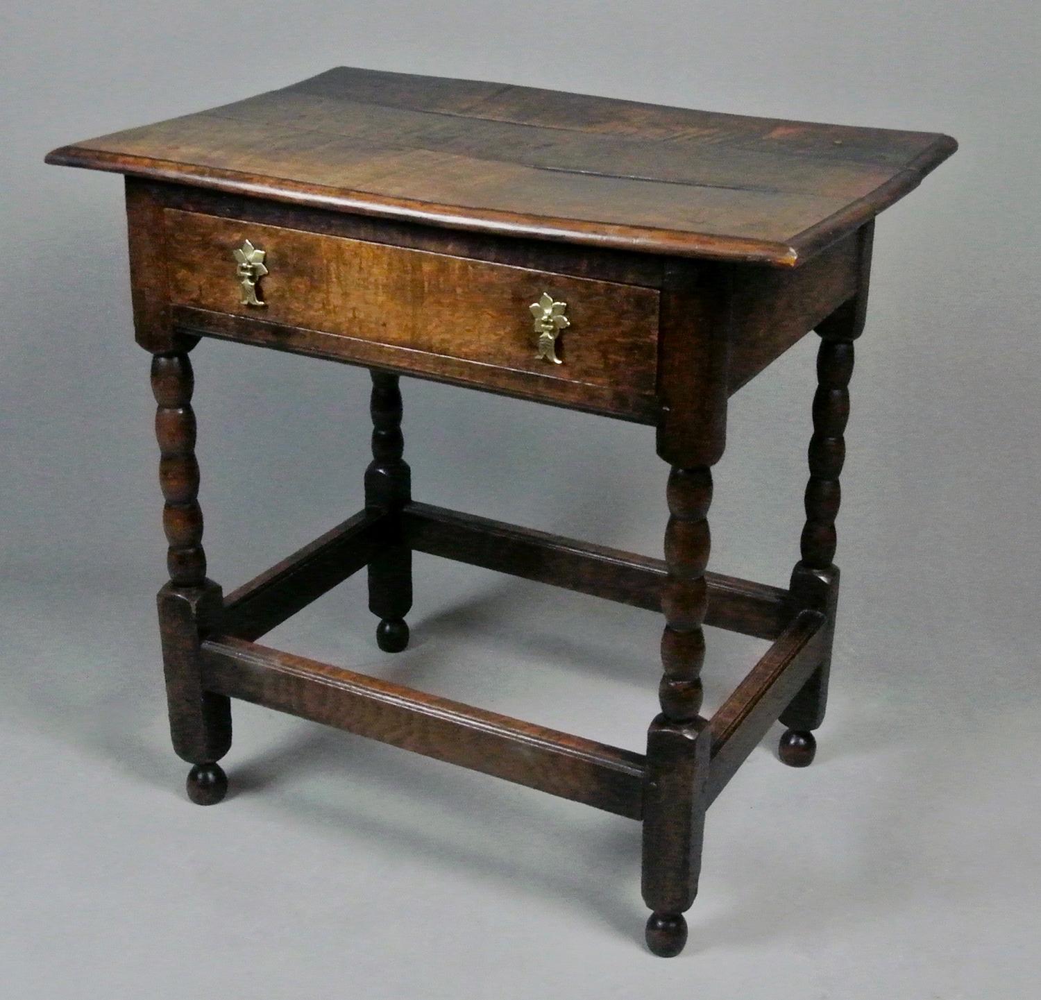 18th Century and Earlier Early 18th Century Oak and Elm Lowboy c. 1710 For Sale