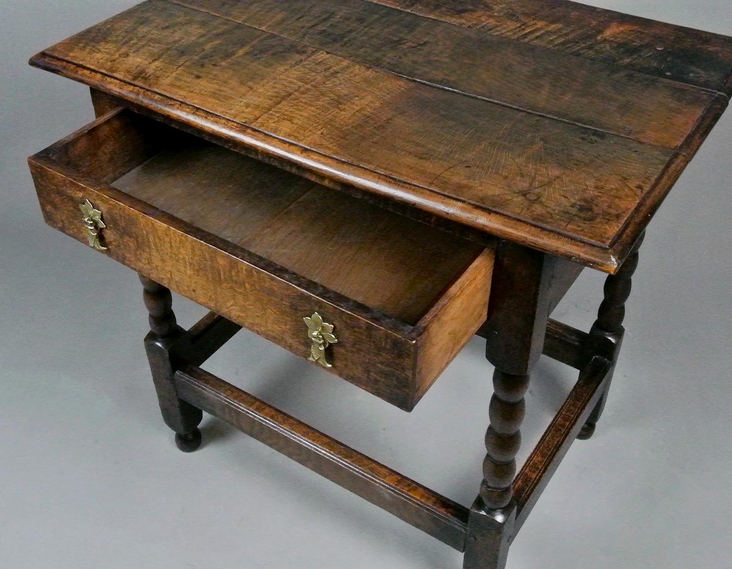 Early 18th Century Oak and Elm Lowboy c. 1710 For Sale 1