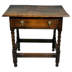 Antique Early 18th Century Oak and Elm Lowboy c. 1710
