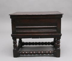 Early 18th Century Oak Box Stool