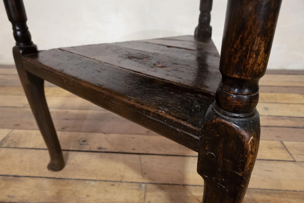 18th Century Country House Oak Cricket Table - Two Tier For Sale 5