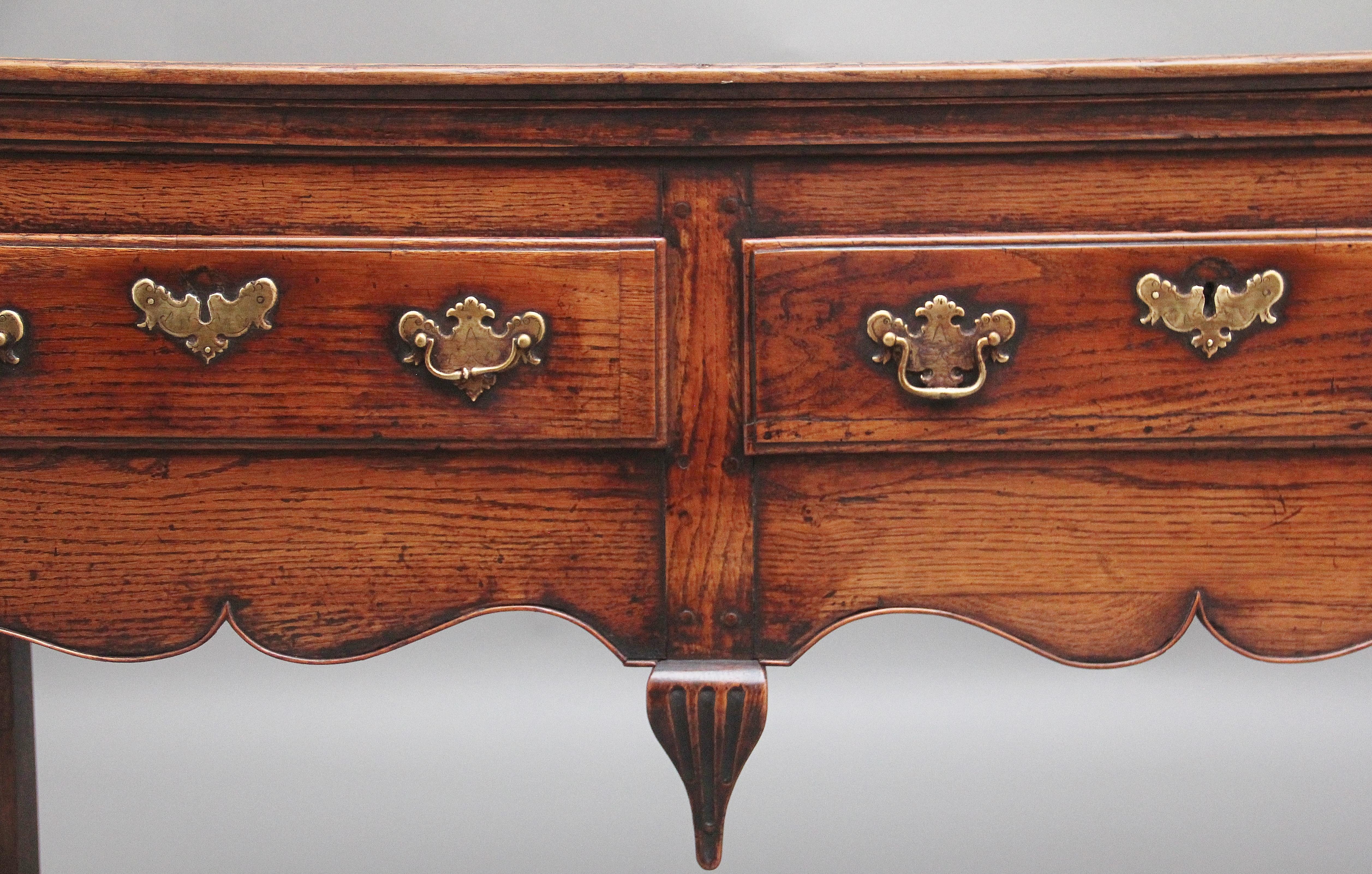 British Early 18th Century oak dresser base For Sale