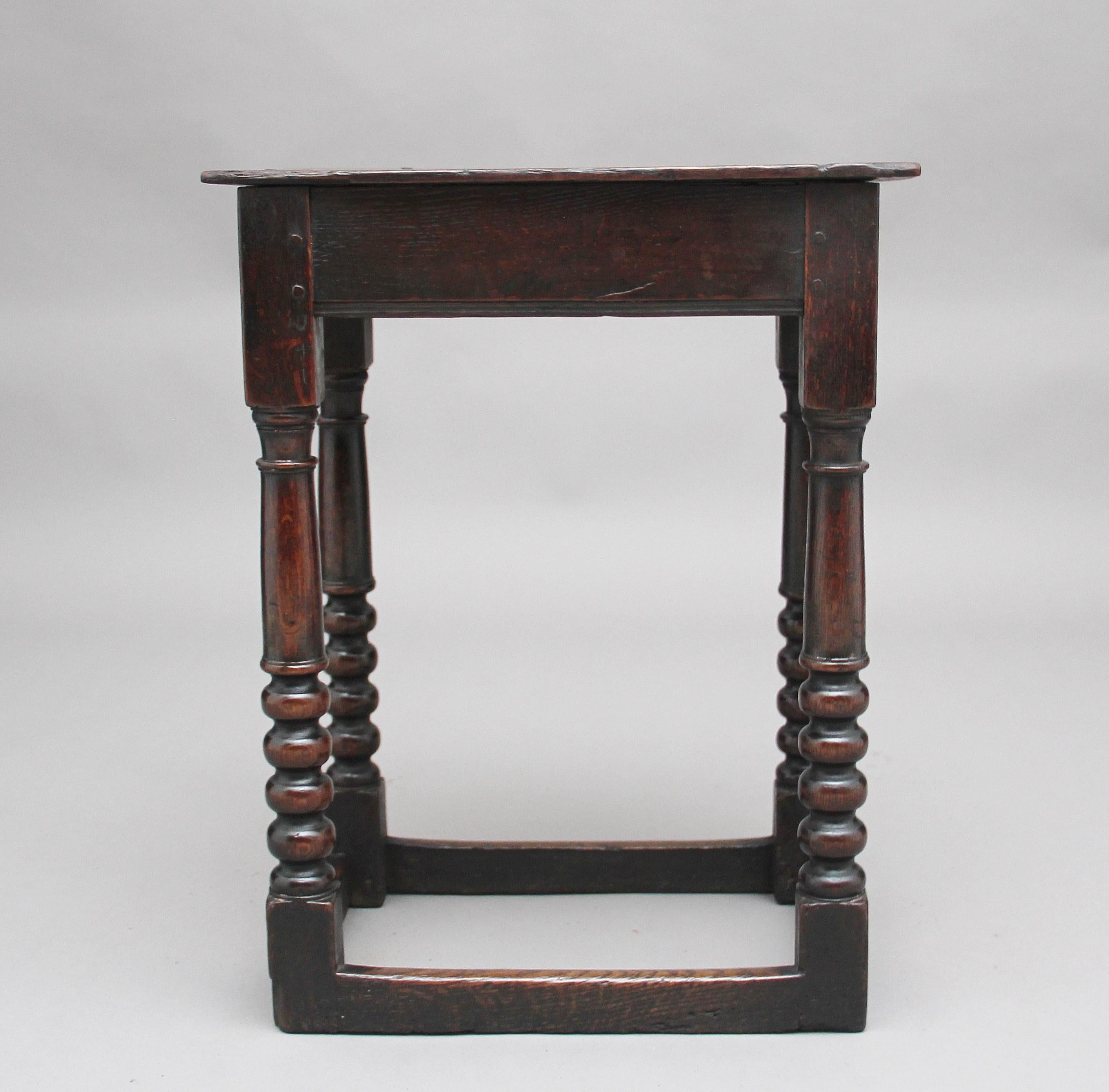 George I Early 18th Century Oak Joint Stool