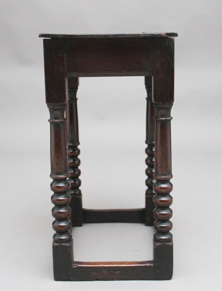 Early 18th Century Oak Joint Stool For Sale at 1stDibs