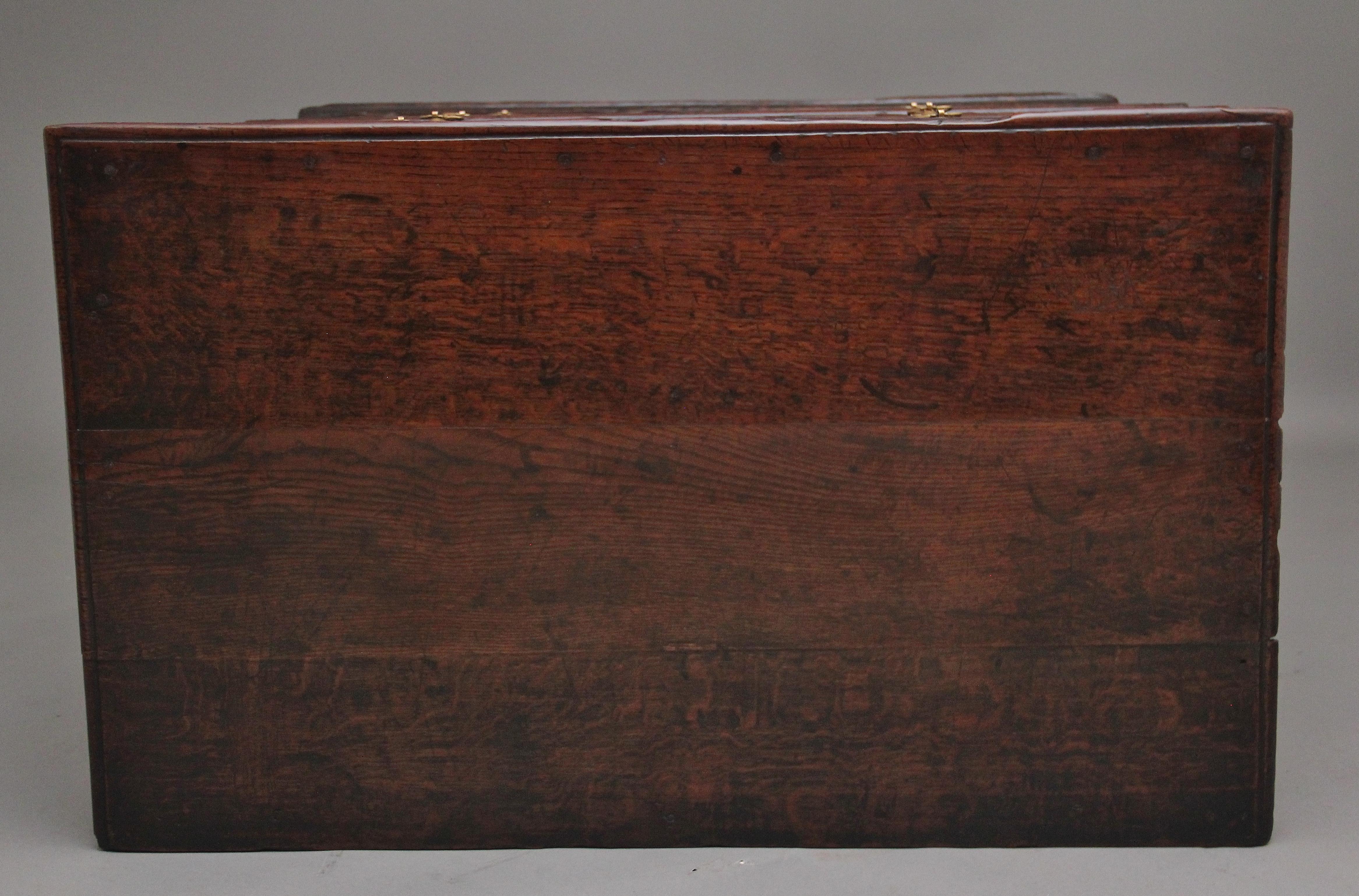 Early 18th Century Oak Moulded Front Chest of Drawers from the Stuart Period For Sale 4