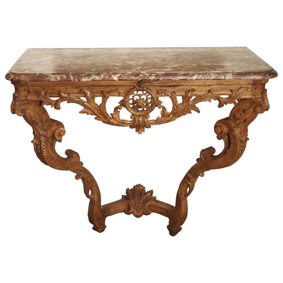 Console With Inset Table Late 17th Century Italian Giltwood Console Table with Inset Marble Top ...