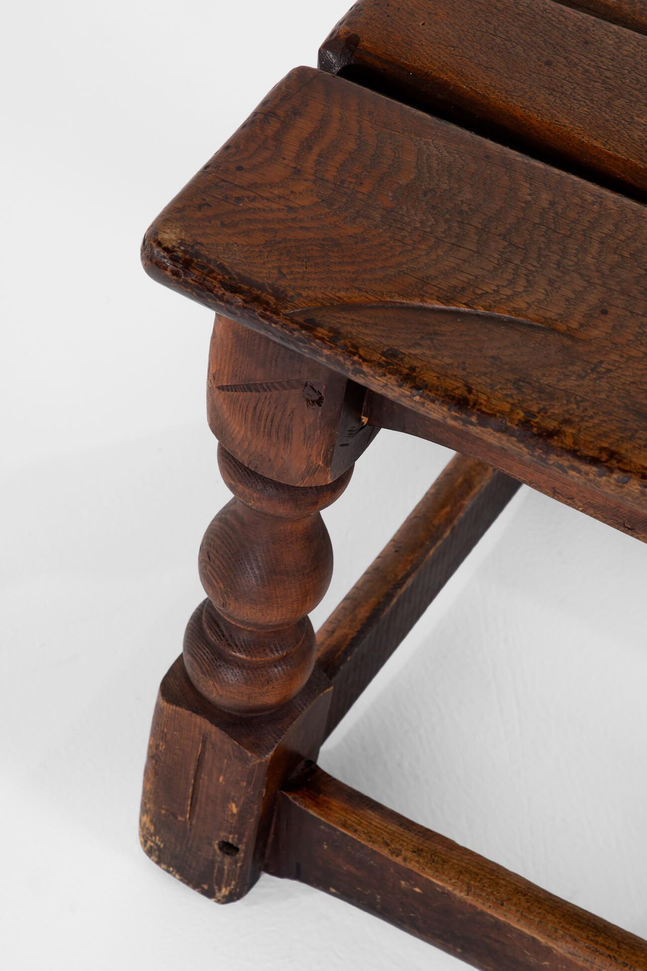 Early 18th Century Oak Stool For Sale 1
