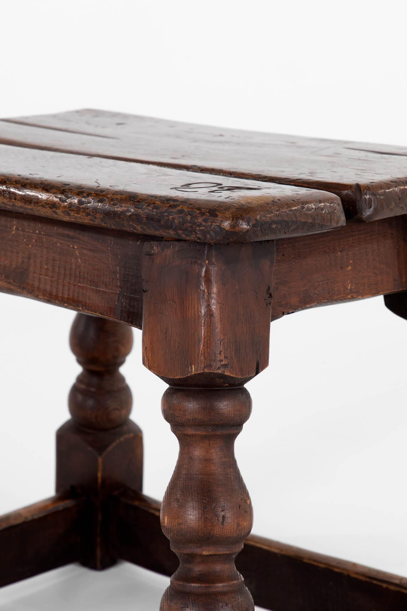 Early 18th Century Oak Stool For Sale 2