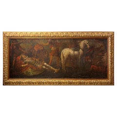 Early 18th Century Oil on Canvas Fragment Painting