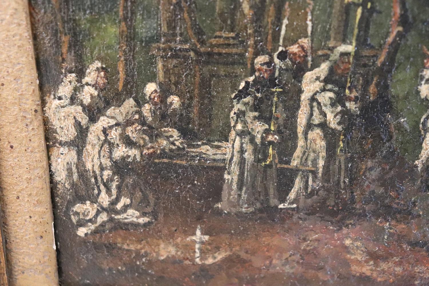 Ölgemälde auf Leinwand aus dem frühen 18. Jahrhundert im Stil von Alessandro Magnasco im Zustand „Hervorragend“ im Angebot in Casale Monferrato, IT