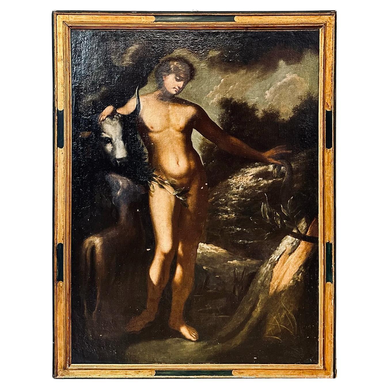 Gemälde aus dem frühen 18. Jahrhundert, das Adam darstellt - Römische Schule im Angebot