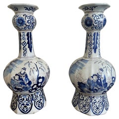 Early 18th Century Pair Of Delft Vases