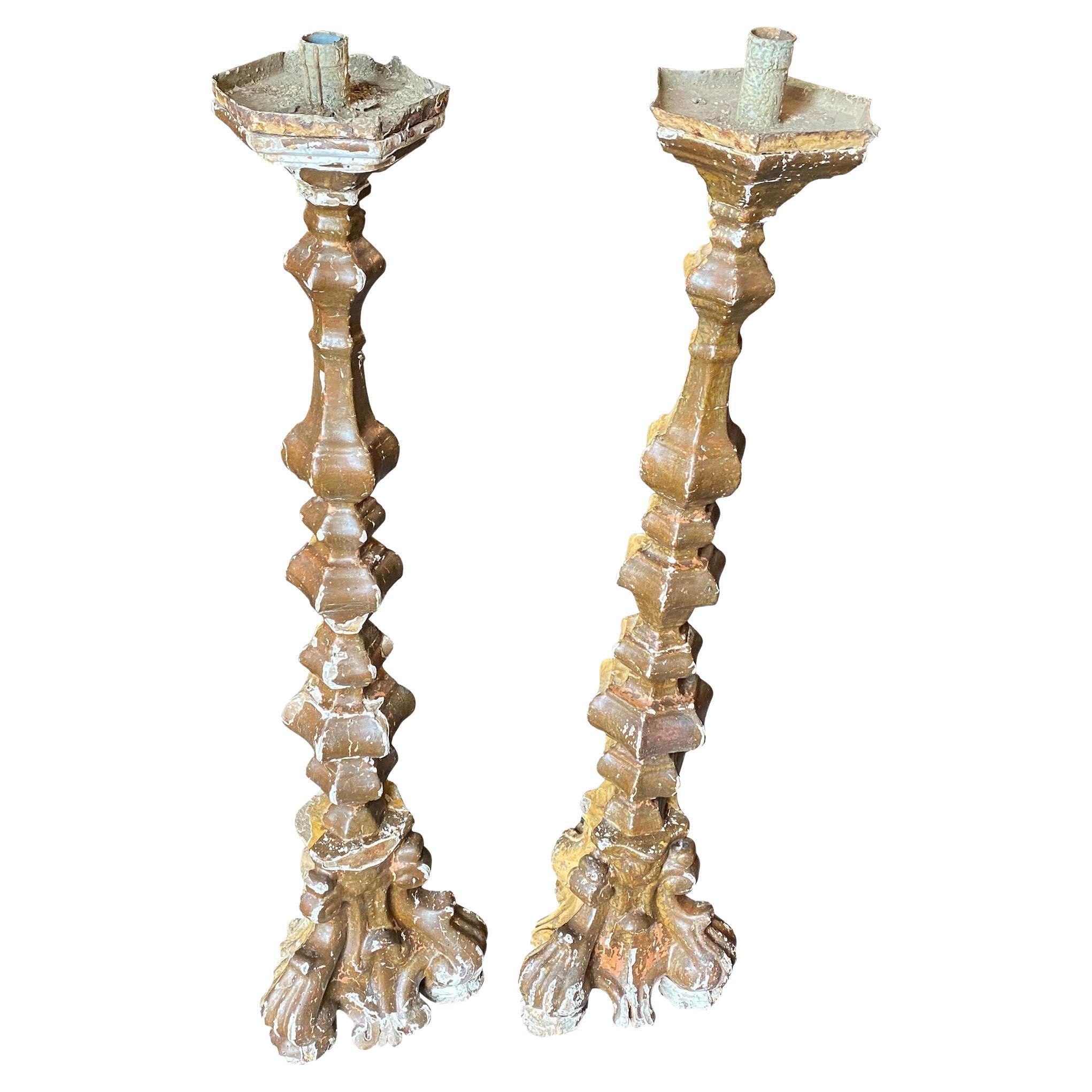 Details about   European Style Replica Torchieres 17th Century  Footed 27" Candlestick 