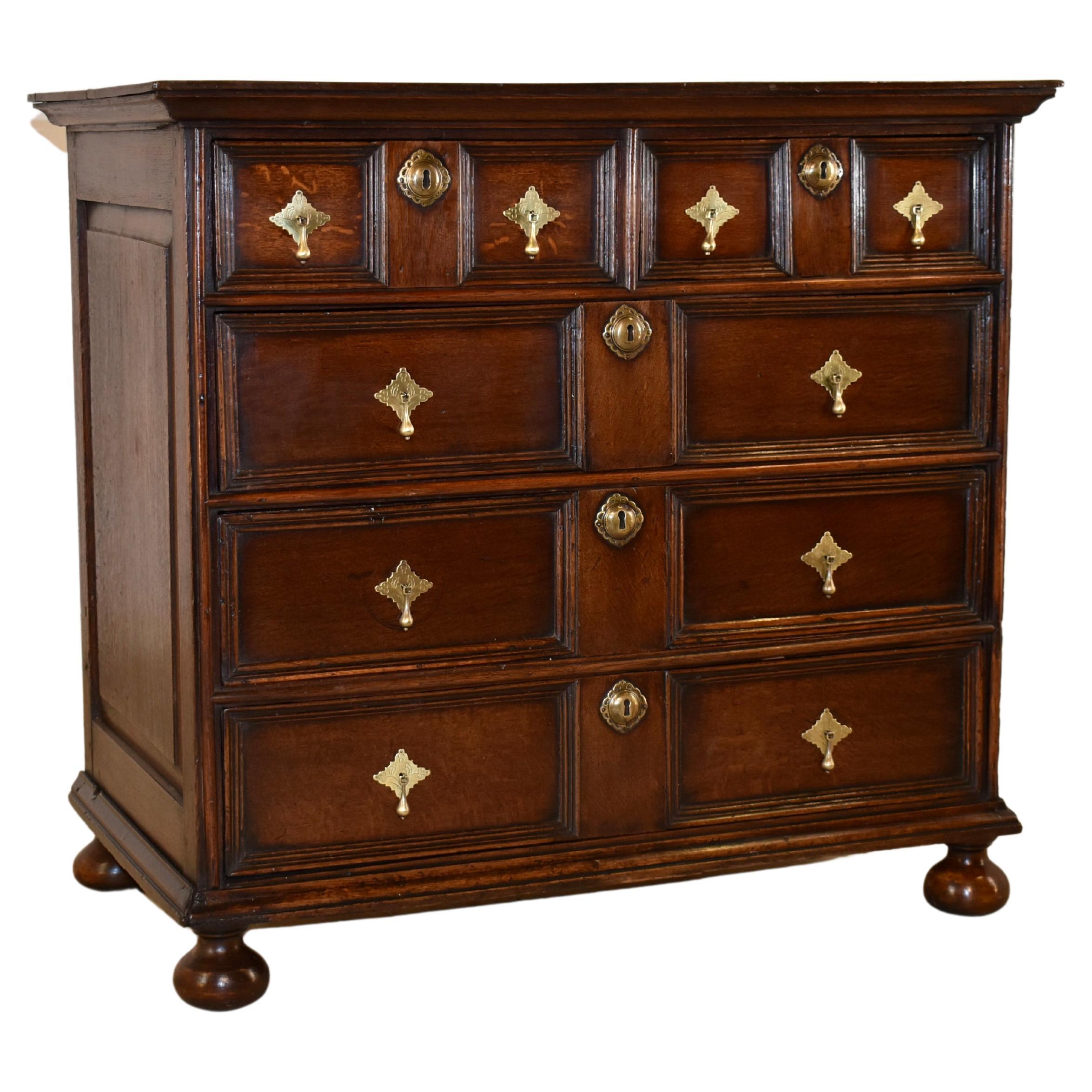 Early 18th Century Paneled Chest of Drawers For Sale