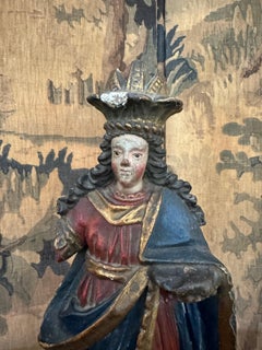 Early 18th century polychrome wooden statue