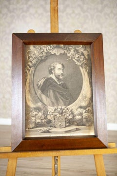 Early 18th-Century Portrait of Rubens After Anthony Van Dyck - Engraving