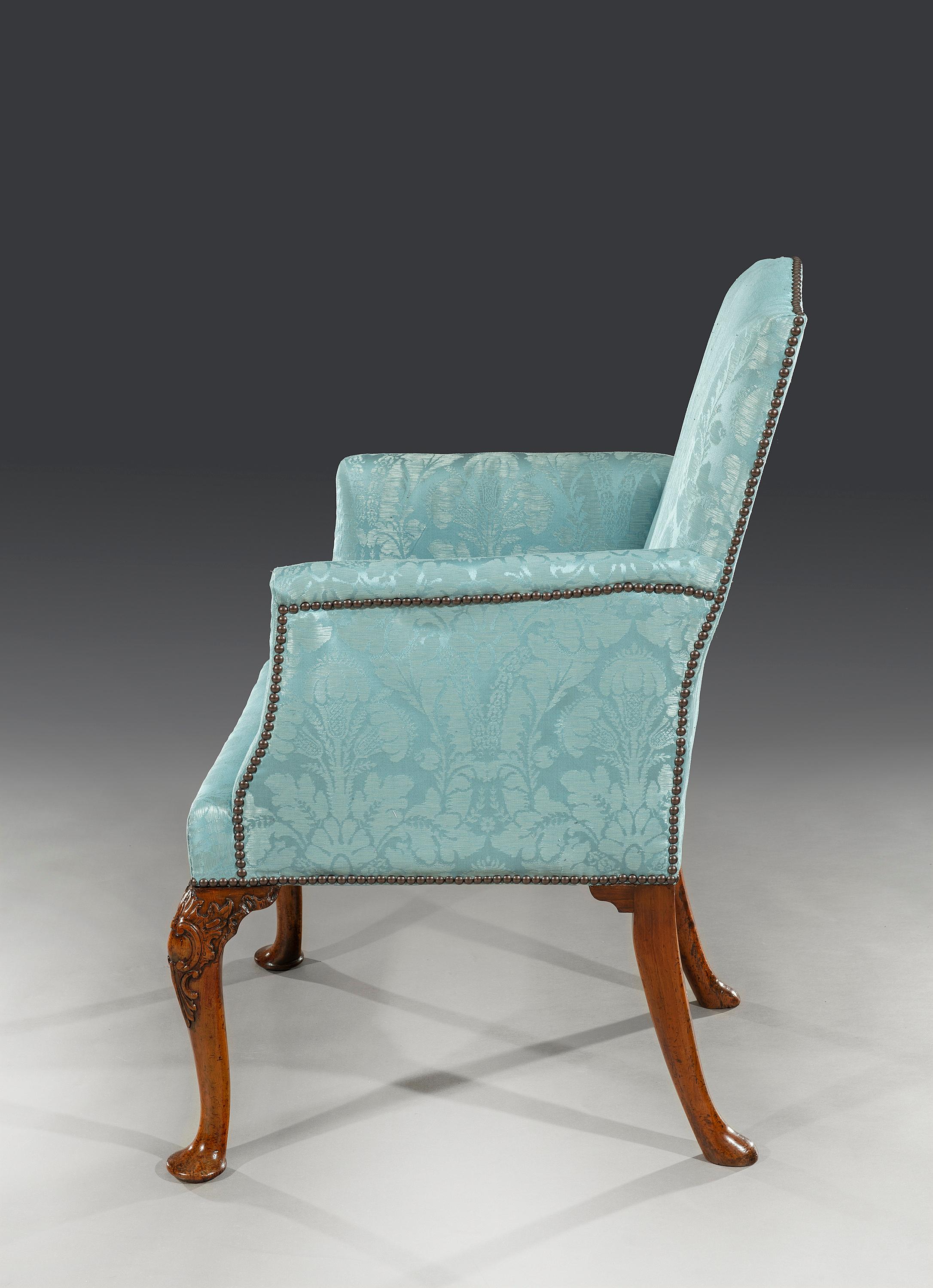 English Early 18th Century Queen Anne Period Walnut Armchair For Sale