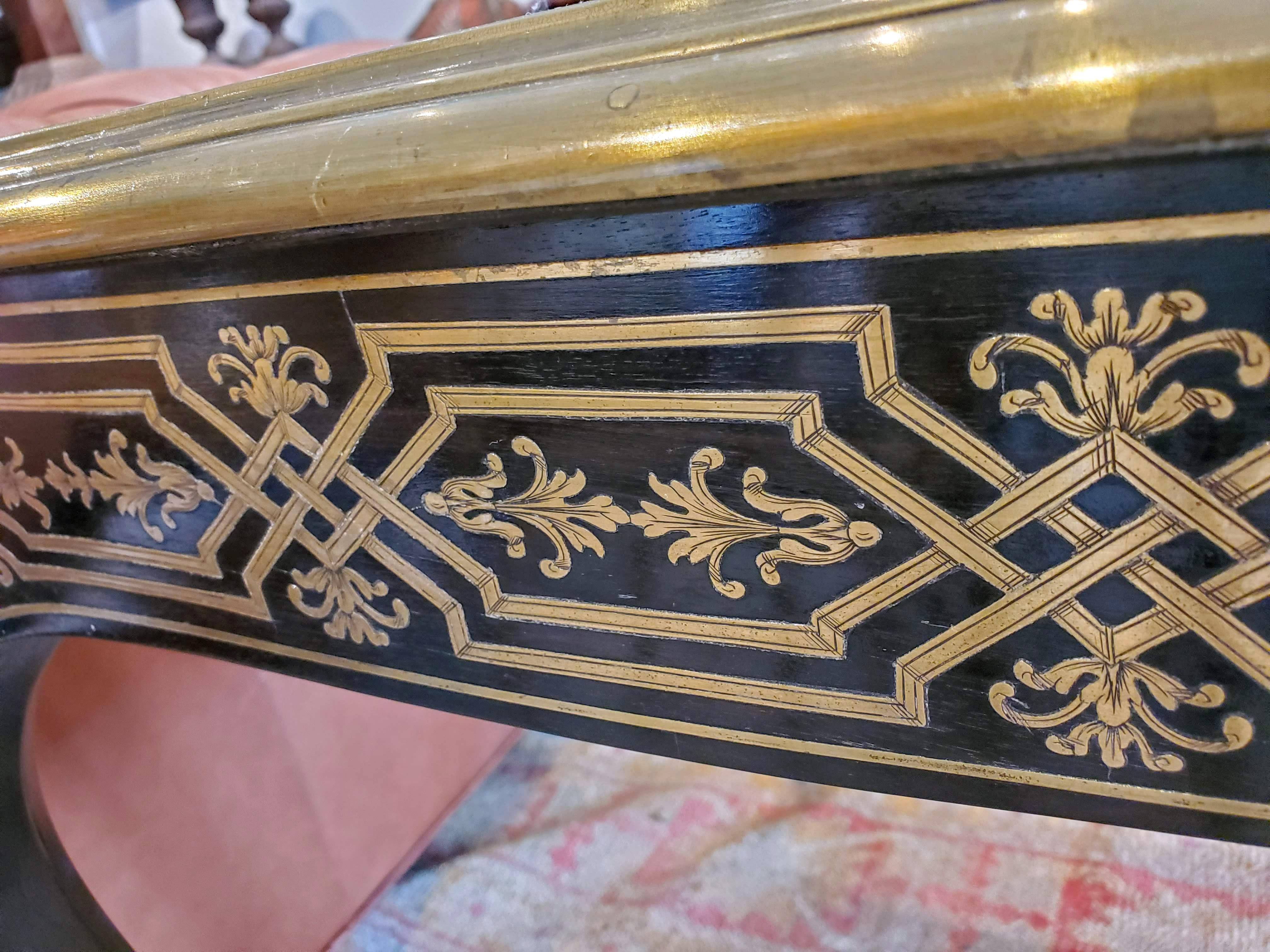 Early 18th Century Regency Period Boulle Tortoise Shell Brass Inlaid Side Table 5