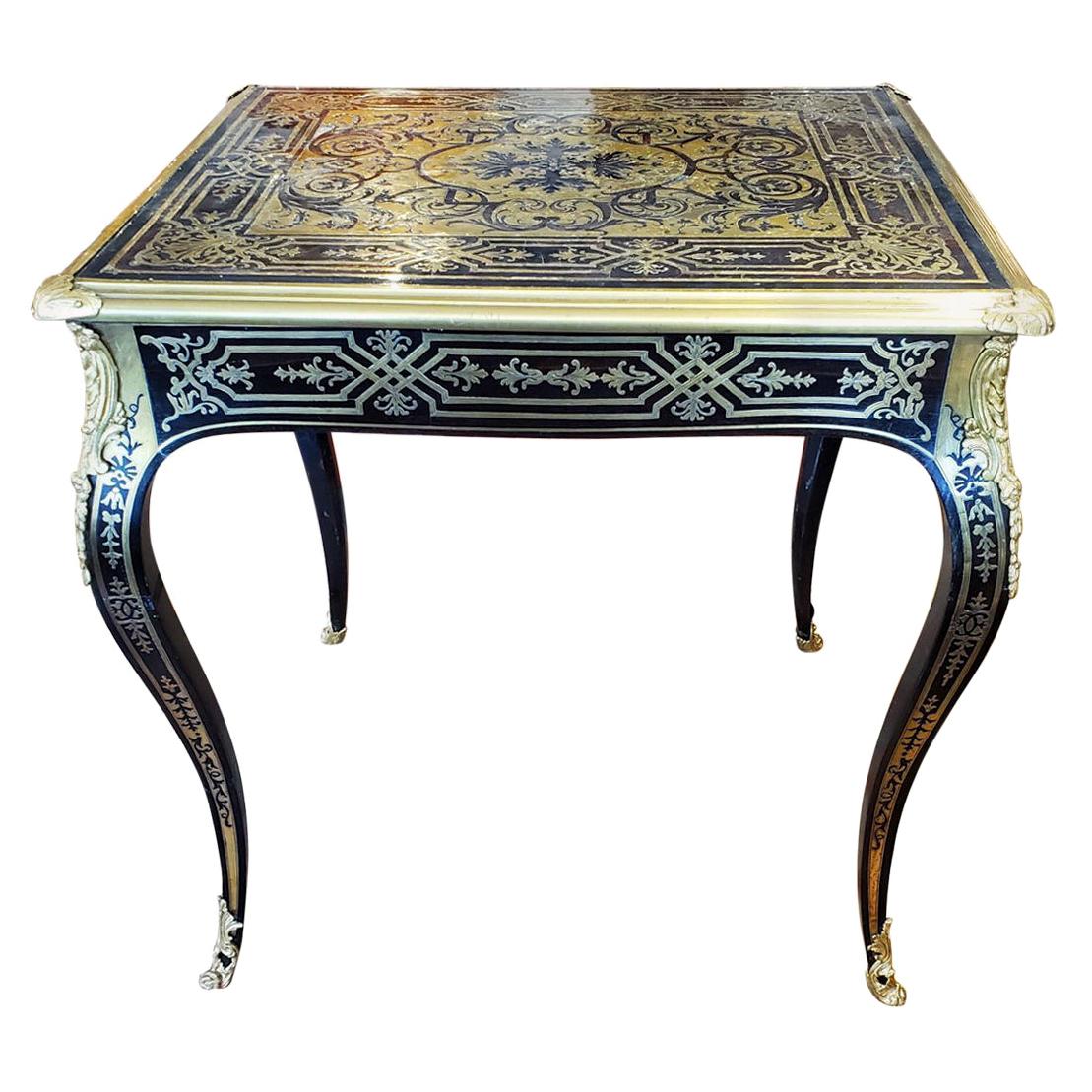 Early 18th Century Regency Period Boulle Tortoise Shell Brass Inlaid Side Table