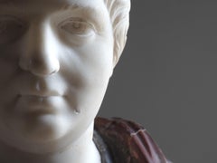 Early 18th century roman carved marble bust of the Young Emperor Nero